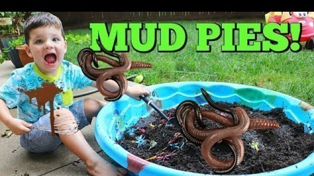 'Kid Playing Outside Making GIANT Mud Pies with REAL WORMS!'