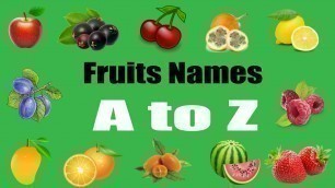 'A to Z fruits names with pictures for children | BD Kids'