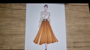 'Fashion sketching tutorial | Как нарисовать эскиз одежды поэтапно | Eskiz chizish sirlari'