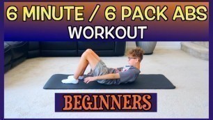 '6 Minute 6 Pack ABS Workout Exercise for Kids/Teens & Athletes  at home 