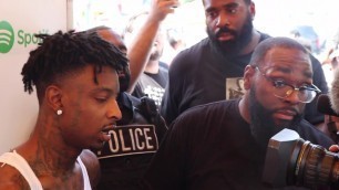 21 Savage Talks Back to School Drive' shooting  & Giving To Kids at 3rd Annual ISSA Drive' - RECAP