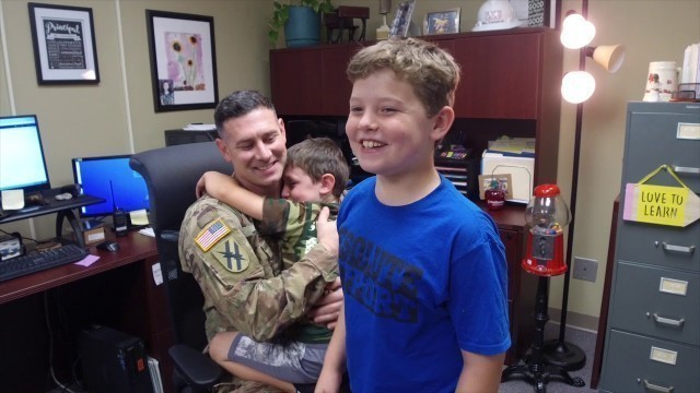 'Military Dad Surprises Children at DeKalb School'