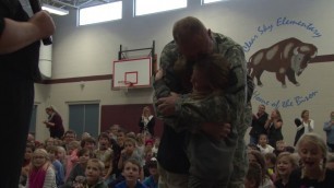 'Sergeant surprises his kids at school assembly'