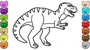 'Coloring for Kids with T-Rex Dinosaur - Colouring Book for Children'