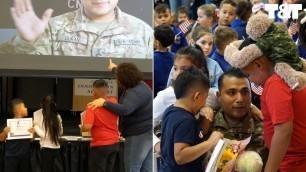 'Military Dad Surprises Kids During School Award Presentation'