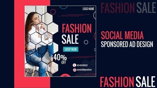 'Fashion banner Design| Social Media Banner Design |Facebook Sponsored ad Design | Photoshop Tutorial'