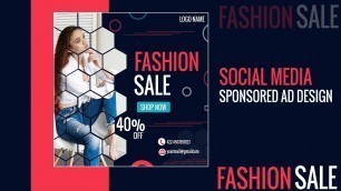 'Fashion banner Design| Social Media Banner Design |Facebook Sponsored ad Design | Photoshop Tutorial'