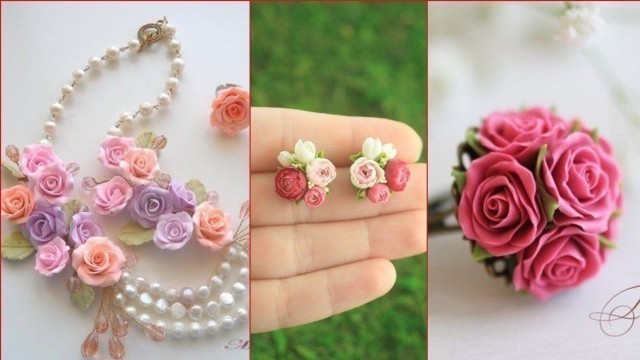 'Stunning New Trendy Fashion Design Of /Necklace/Earring\'s   Polymer Clay  Flower Jewelry'