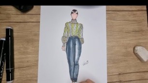 'Fashion illustration step by step | Как нарисовать эскиз с нуля | Eskiz chizishni o\'rganish'