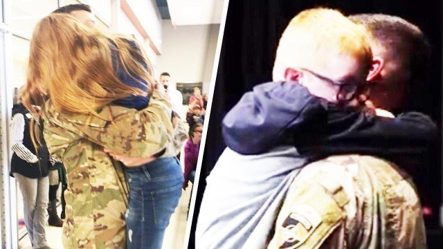 'Kids Get Surprise Homecoming From Military Dad at School'