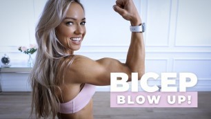 'BICEP BLOW UP - Biceps Workout at Home with Dumbbells | No Repeat'