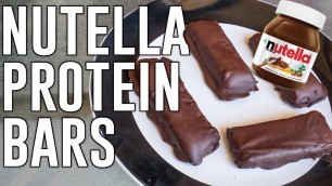 'NO BAKE NUTELLA-COVERED PROTEIN BARS 