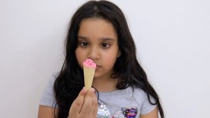 'Shfa Pretend Play With Food Cart   Kid Selling Tiny Ice Cream   Johny Johny yes Papa Song'