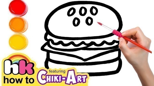 'Glitter Burger to Learn Colors for kids, How To Draw, Paint & Learn Colors for kids children'