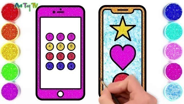 'Glitter Mobile Phone Coloring Pages For Kids   Telepon Genggam Halaman Mewarnai'