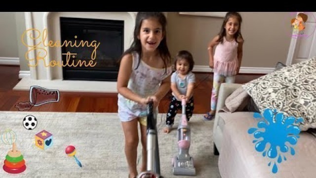 'Kids Chores Cleaning Routine! Toys Clean Up,  Mopping, Dishes and More...'