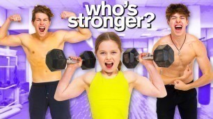 'KID vs ADULTS Extreme Strength Challenge ft/ Ben Azelart'