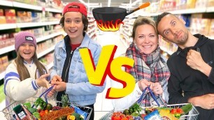 'Who can BUY and COOK the best dinner? PARENTS vs KIDS food challenge 