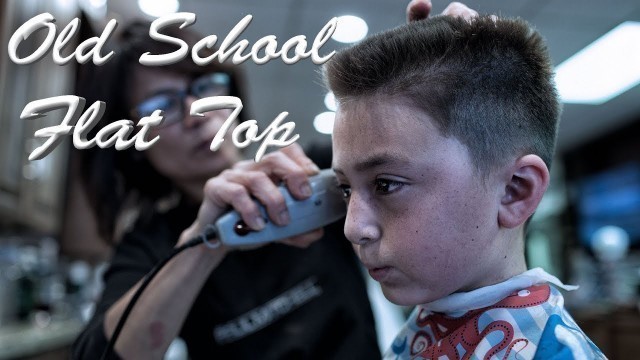 'Old School Flat Top Haircut for kids - Getting a military style haircut'