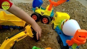 'Toy Trucks for Kids | JCB Excavator, Bruder Construction Trucks | JCB Backhoe Digging in Sand'