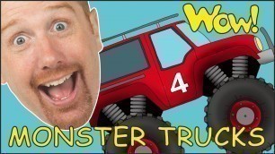 'Monster Trucks for Children from Steve and Maggie | Learning Speaking Stories with Wow English TV'