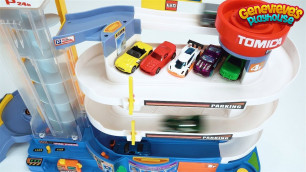 'Play with Toy Cars on a Giant Tomica Playset and a Tayo Parking Garage!'