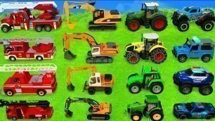 'Excavator, Tractor, Fire Trucks & Police Cars for Kids'
