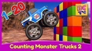 'Counting Monster Trucks 2 | Learn to count from to 1 to 20 for Kids'