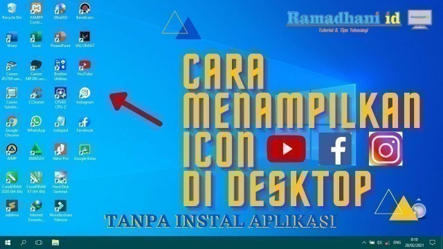 'Cara Menampilkan Icon Youtube / Instagram / Facebook dll, di Layar Desktop  (Tanpa Instal Aplikasi)'