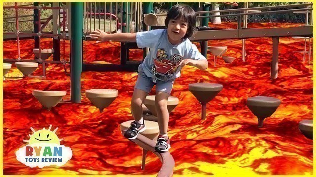 'The floor is Lava challenge Family Fun Kids Pretend playtime'
