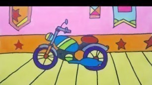 'Children\'s Painting - Drawing Motorcycles and Coloring - Kids Learning Color Video'