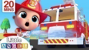 'Fire Truck Song | Firefighter to the Rescue | Nursery Rhymes - Little Angel'