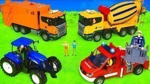 'Toy Hunt, Garbage Truck, Mixer Truck, Dump Truck, Tanker Truck, Bus Tayo, School Bus'