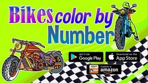 'Motorcycles Color by Number Pages - Learn Drawing and Bikes Coloring Video For Kids'