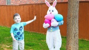 'Caleb Pretend Play Easter Bunny Surprise Egg Hunt for kids!'