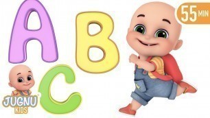 'ABC School Song - Learn the Alphabet | kids cartoon+More Nursery Rhymes | ABCs and 123s | Jugnu kids'