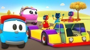 'Car cartoons for kids & Street vehicles and trucks for kids - Leo the Truck & toy robots for kids.'