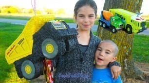 'Kids Opening Surprise Toys Piñata Dump Truck: Tonka Toy Trucks and Tinys'