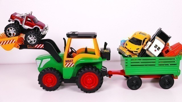 'Big Toy Tractor Playset for Kids with Many Vehicles Toys for Children'
