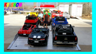 'HUGE POWER WHEELS COLLECTIONS PART 2! Kid Loading All Of His Power Wheels Ride On Cars For Kids'