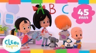 'ABC SONG and more songs. Cleo & Cuquin Nursery Rhymes | Songs Collection (45min)'
