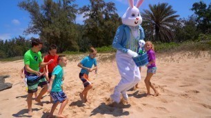 'Easter Bunny found on Mystery Island! With Ninja Kidz Tv and Kids Fun'