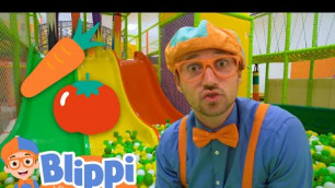 'Blippi Learns Vegetables at Jumping Beans Indoor Playground | Educational Videos for Kids'