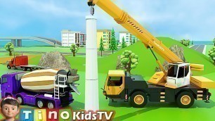 'Mobile Crane & Construction Trucks for Kids | Wind Turbine Construction'