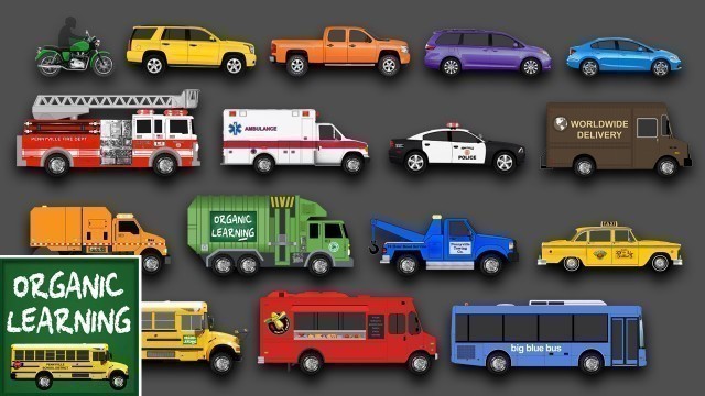 'Learning Street Vehicles Names and Sounds for Kids - Learn Cars, Trucks, Fire Engines & More'