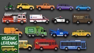 'Learning Street Vehicles Names and Sounds for Kids - Learn Cars, Trucks, Fire Engines & More'