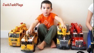 'Pretend Play Fishing with Crane Trucks! Bruder Toys | JackJackPlays'