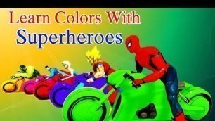 'Learn colors with SuperHeroes on Motorcycles and Videos Cartoon for kids - My Super Hero Rhymes'