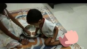 'Baby (Vedant) ND Sangini Kneading dough || 3 year old || Household chores || kids video'