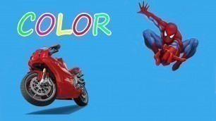 'COLOR MotorCycles: Fun ride on a motorcycle! Cartoon video for kids'